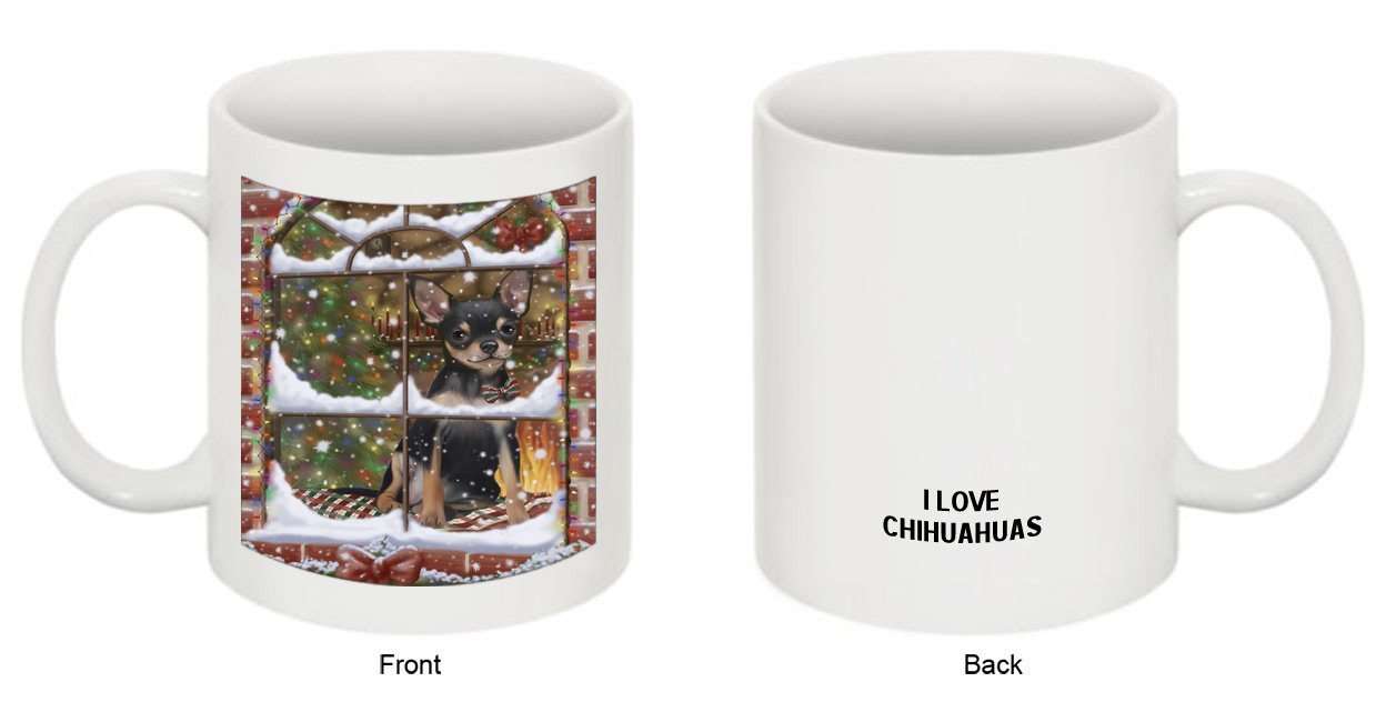 Please Come Home For Christmas Chihuahua Dog Sitting In Window Mug MUG48266