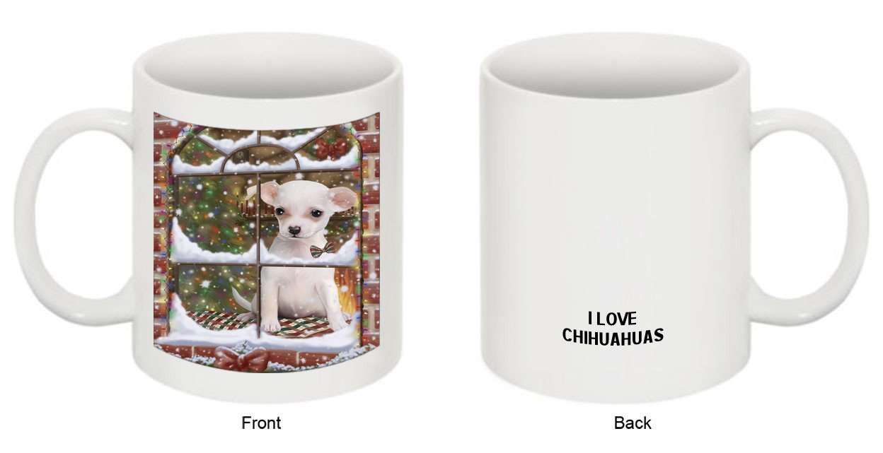 Please Come Home For Christmas Chihuahua Dog Sitting In Window Mug MUG48268