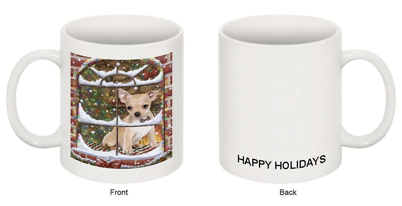Please Come Home For Christmas Chihuahua Dog Sitting In Window Mug