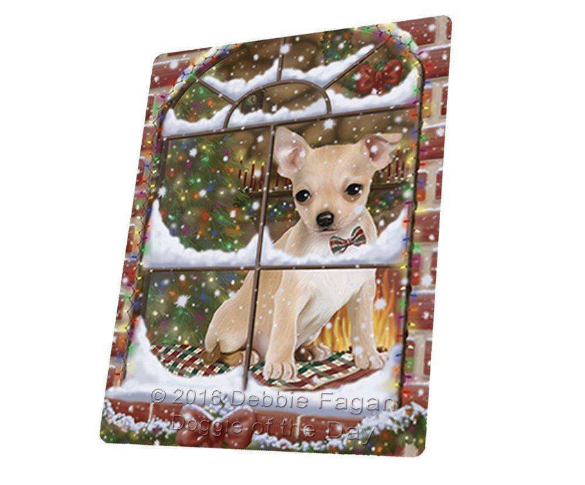Please Come Home For Christmas Chihuahua Sitting In Window Magnet Mini (3.5" x 2")
