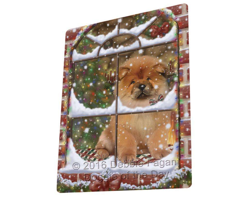 Please Come Home For Christmas Chow Chow Dog Sitting In Window Magnet Mini (3.5" x 2") mag49986