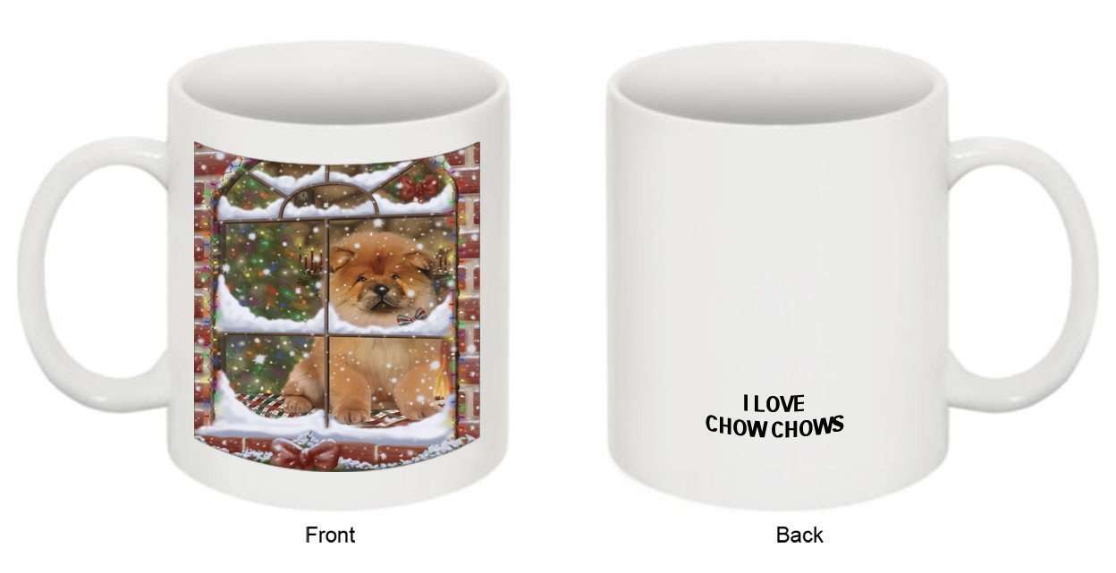 Please Come Home For Christmas Chow Chow Dog Sitting In Window Mug MUG48270