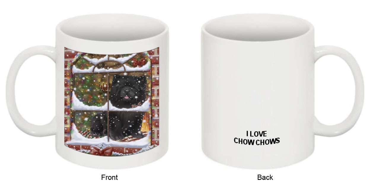 Please Come Home For Christmas Chow Chow Dog Sitting In Window Mug MUG48271
