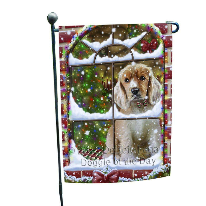 Please Come Home For Christmas Cocker Spaniel Dog Sitting In Window Garden Flag GFLG53689