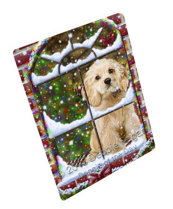 Please Come Home For Christmas Cocker Spaniel Dog Sitting In Window Large Refrigerator / Dishwasher Magnet RMAG82638