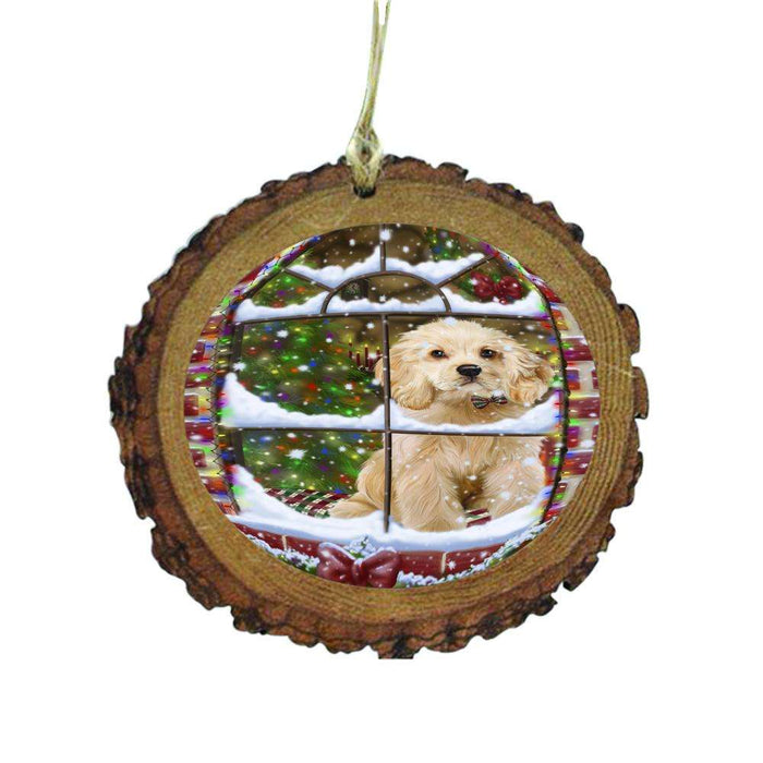 Please Come Home For Christmas Cocker Spaniel Dog Sitting In Window Wooden Christmas Ornament WOR49159