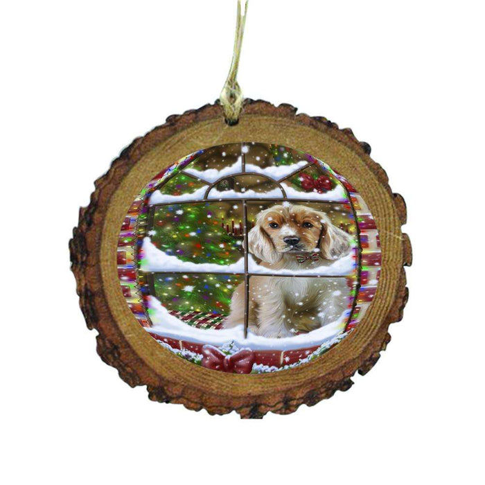 Please Come Home For Christmas Cocker Spaniel Dog Sitting In Window Wooden Christmas Ornament WOR49160