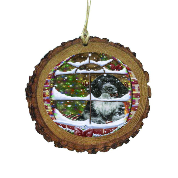 Please Come Home For Christmas Cocker Spaniel Dog Sitting In Window Wooden Christmas Ornament WOR49161