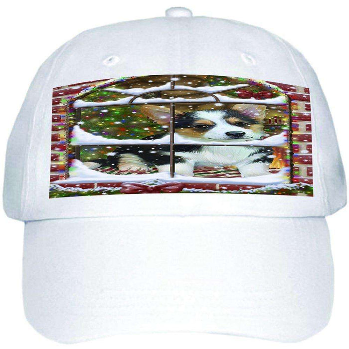 Please Come Home For Christmas Corgi Dog Sitting In Window Ball Hat Cap HAT48930