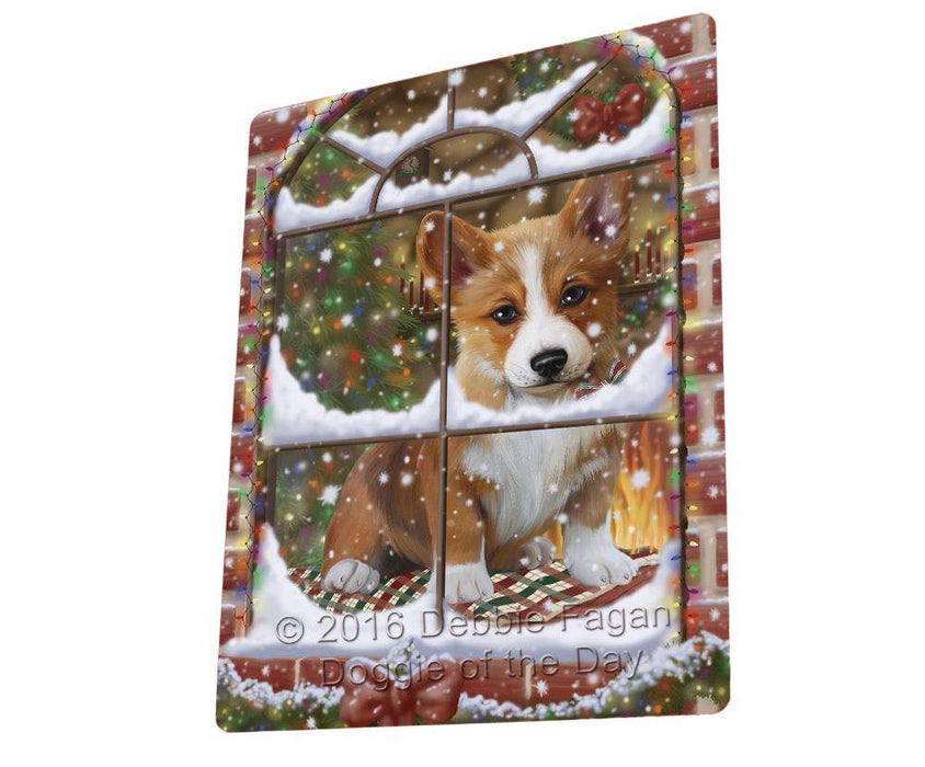 Please Come Home For Christmas Corgi Dog Sitting In Window Magnet Mini (3.5" x 2") MAG49998