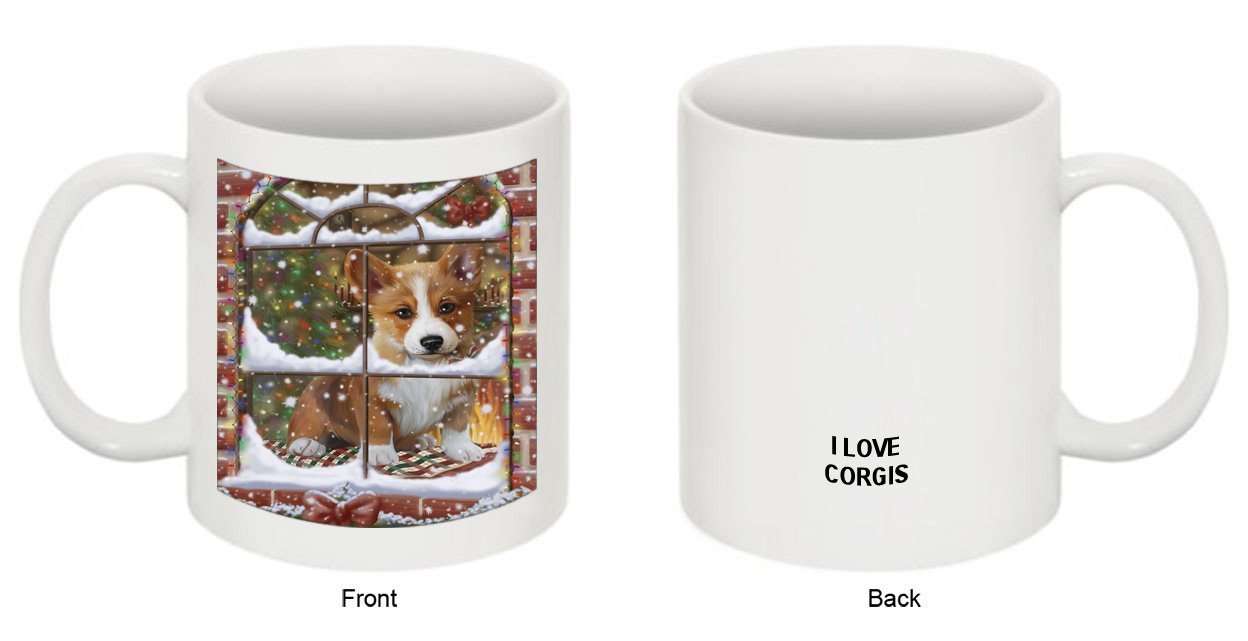Please Come Home For Christmas Corgi Dog Sitting In Window Mug MUG48274