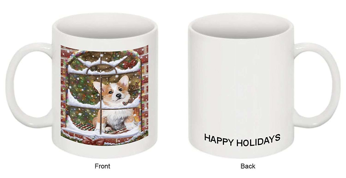 Please Come Home For Christmas Corgis Dog Sitting In Window Mug