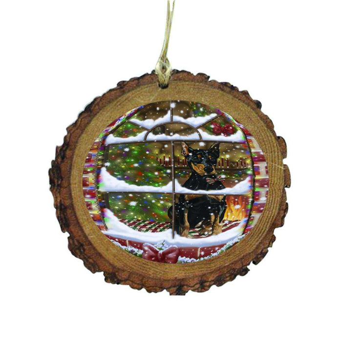 Please Come Home For Christmas Doberman Pinscher Dog Sitting In Window Wooden Christmas Ornament WOR49166