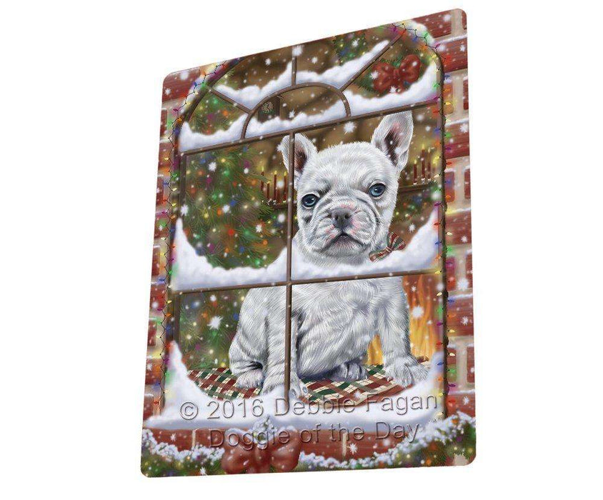 Please Come Home For Christmas French Bulldog Sitting In Window Blanket BLNKT54012
