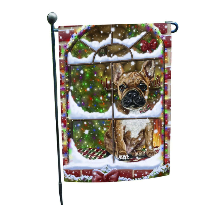 Please Come Home For Christmas French Bulldogs Dog Sitting In Window Garden Flag