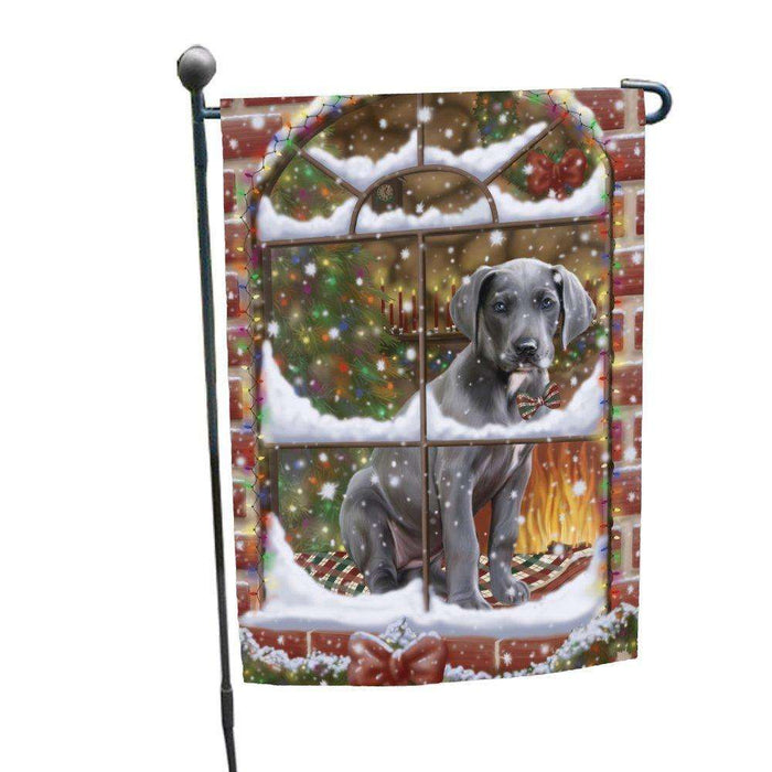 Please Come Home For Christmas Great Dane Dog Sitting In Window Garden Flag GFLG48364