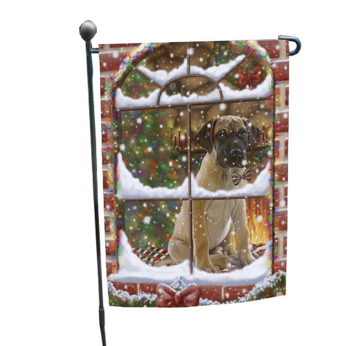 Please Come Home For Christmas Great Dane Dog Sitting In Window Garden Flag GFLG48365