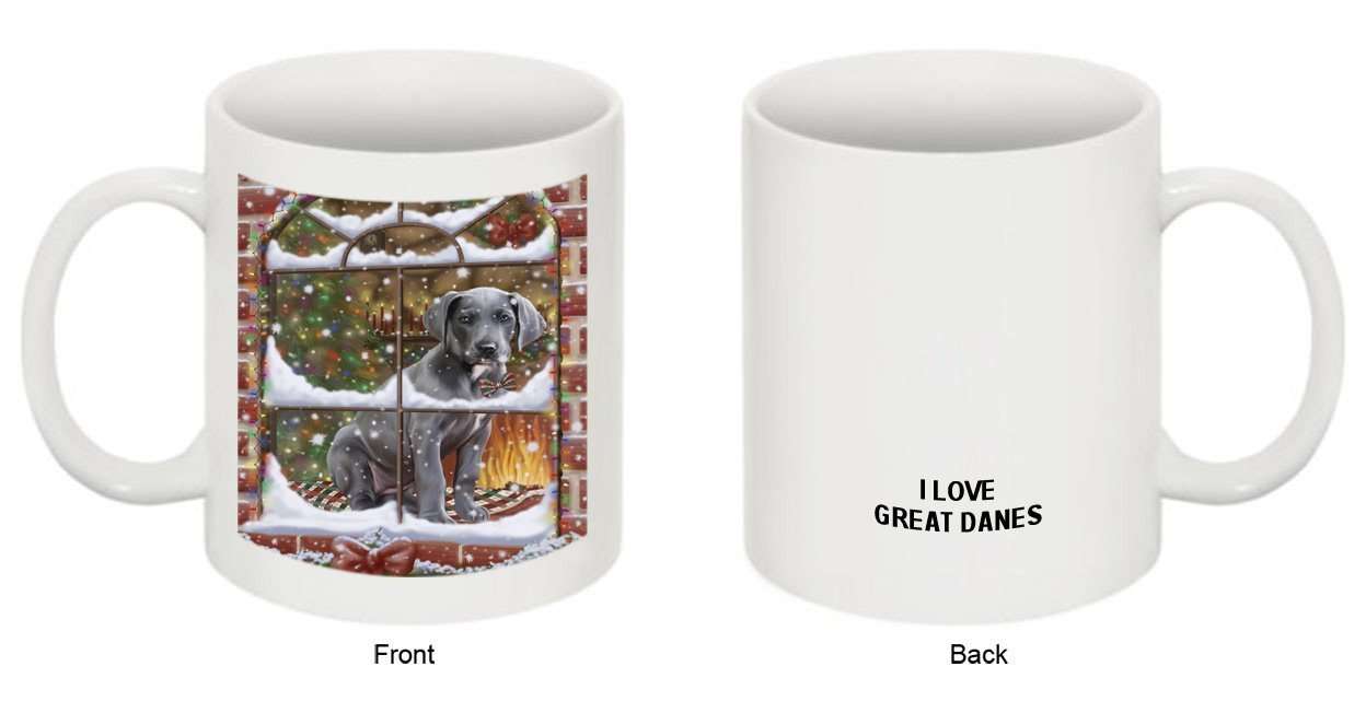 Please Come Home For Christmas Great Dane Dog Sitting In Window Mug MUG48279
