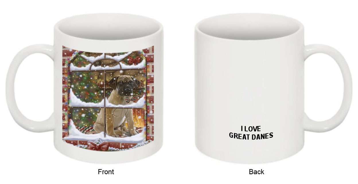 Please Come Home For Christmas Great Dane Dog Sitting In Window Mug MUG48280