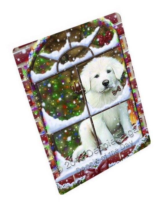 Please Come Home For Christmas Great Pyrenees Dog Sitting In Window Blanket BLNKT100038