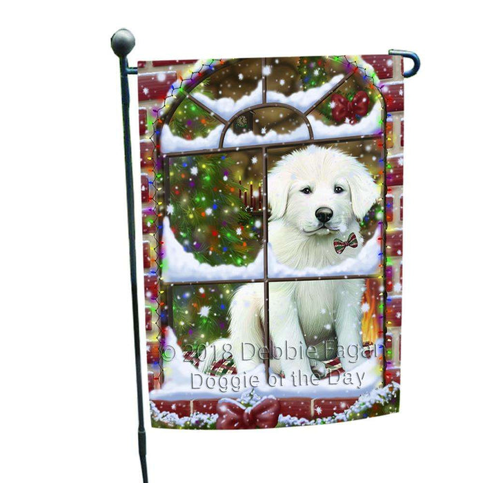 Please Come Home For Christmas Great Pyrenees Dog Sitting In Window Garden Flag GFLG53695