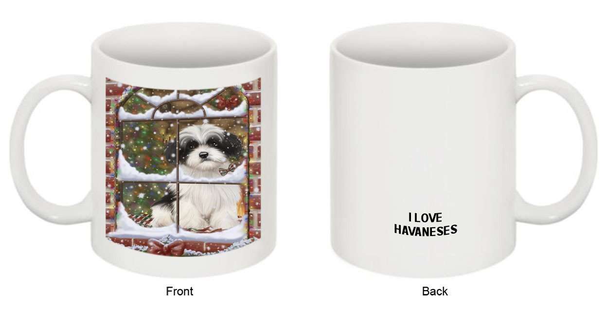 Please Come Home For Christmas Havanese Dog Sitting In Window Mug MUG48281