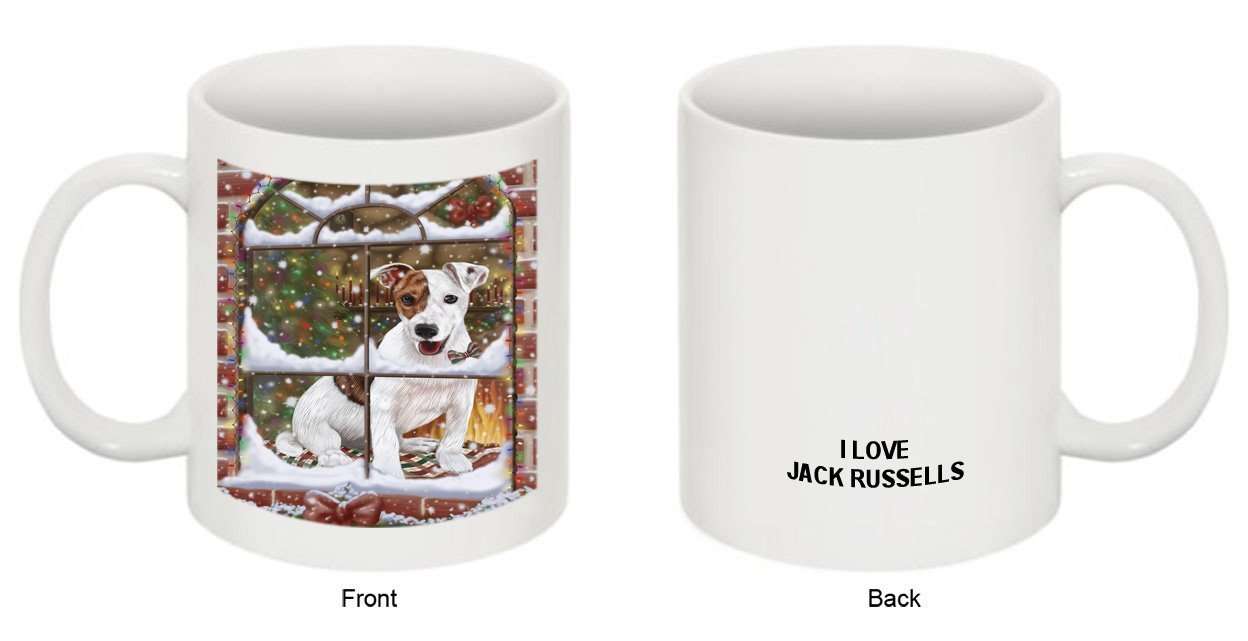 Please Come Home For Christmas Jack Russell Dog Sitting In Window Mug MUG48283
