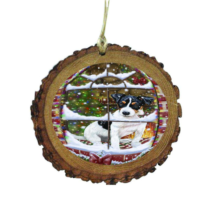 Please Come Home For Christmas Jack Russell Dog Sitting In Window Wooden Christmas Ornament WOR49178