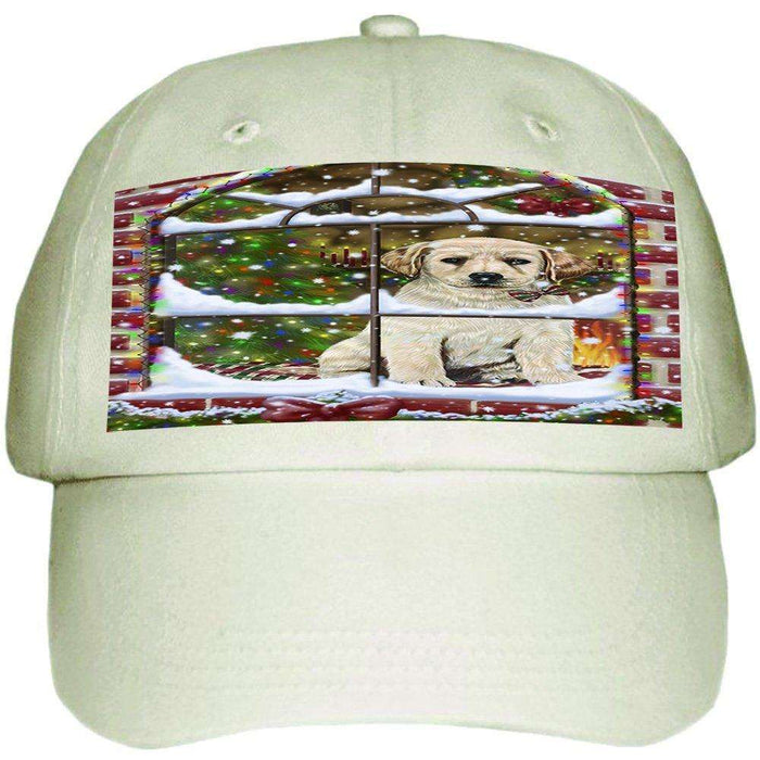 Please Come Home For Christmas Labradors Dog Sitting In Window Ball Hat Cap HAT48966