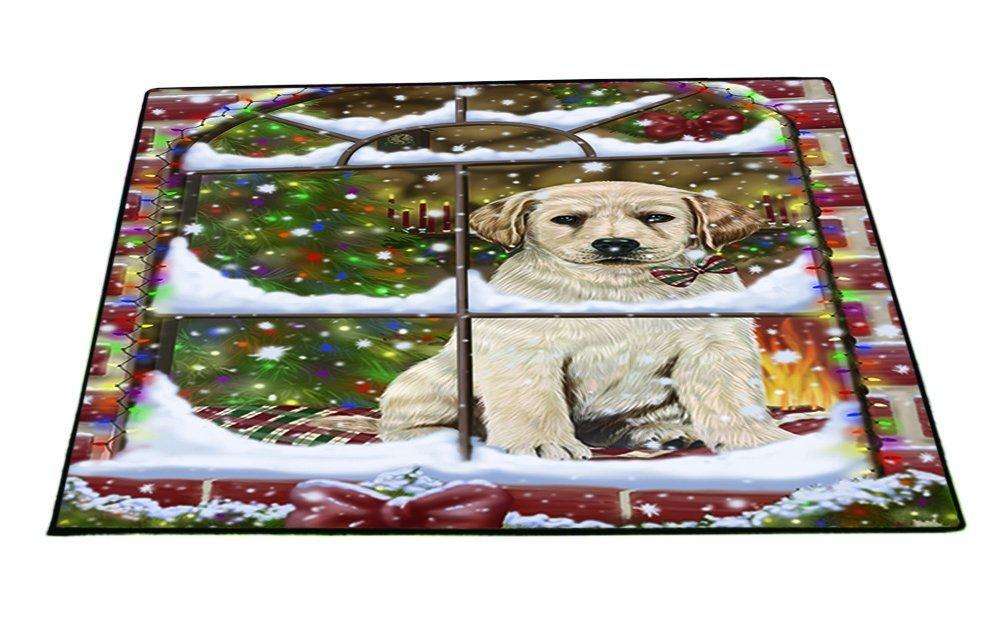 Please Come Home For Christmas Labradors Dog Sitting In Window Floormat FLMS48882