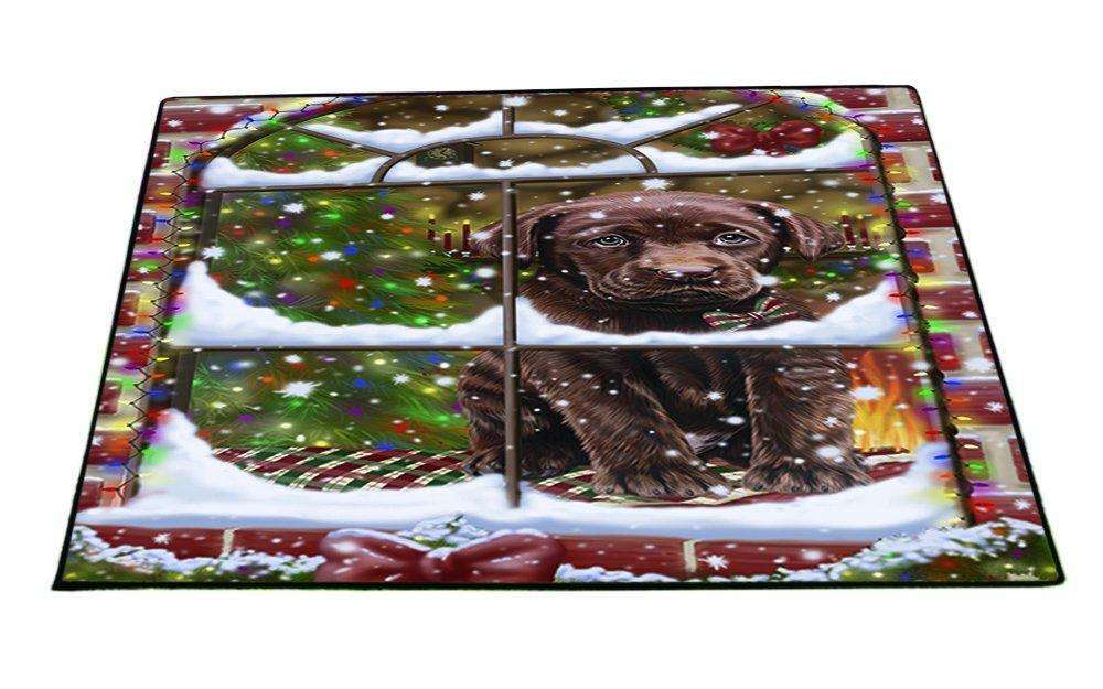 Please Come Home For Christmas Labradors Dog Sitting In Window Floormat FLMS48885