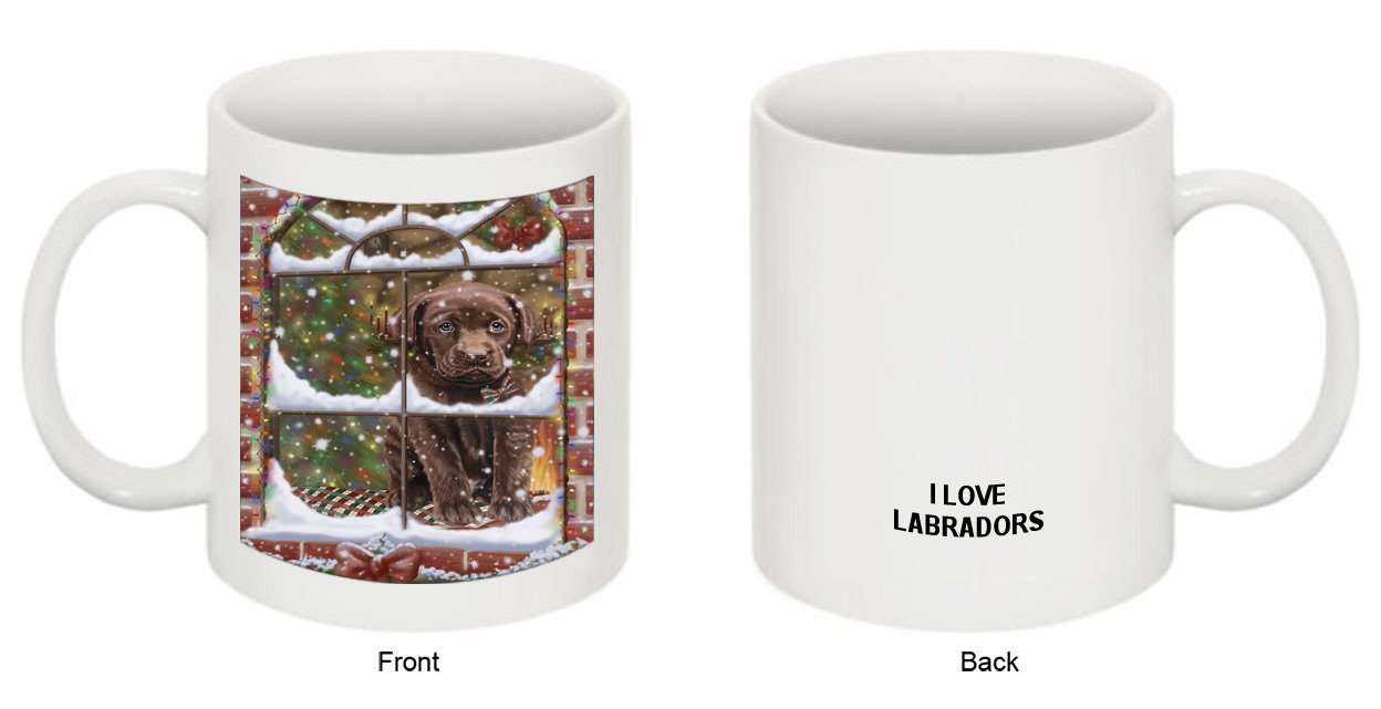 Please Come Home For Christmas Labradors Dog Sitting In Window Mug MUG48285