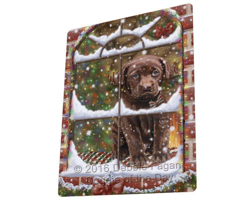 Please Come Home For Christmas Labradors Dog Sitting In Window Tempered Cutting Board C50031