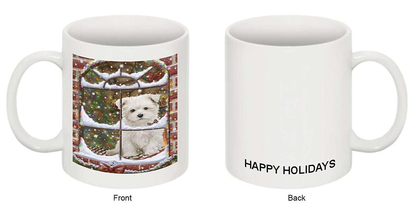 Please Come Home For Christmas Maltese Dog Sitting In Window Mug