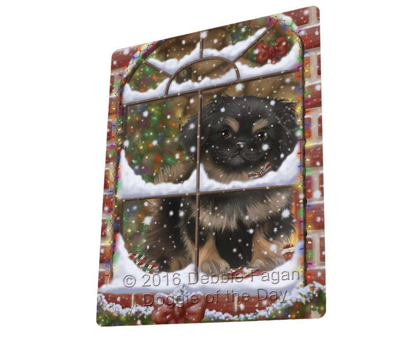 Please Come Home For Christmas Pekingese Dog Sitting In Window Magnet Mini (3.5" x 2") MAG50043