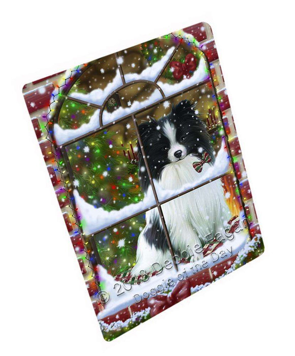 Please Come Home For Christmas Pomeranian Dog Sitting In Window Cutting Board C66282
