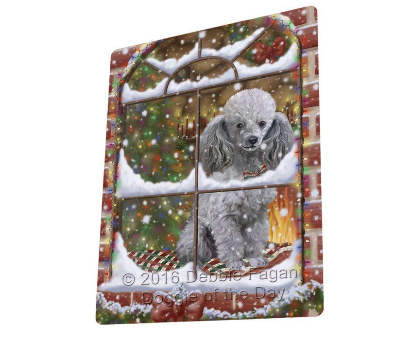 Please Come Home For Christmas Poodle Dog Sitting In Window Magnet Mini (3.5" x 2") MAG50055