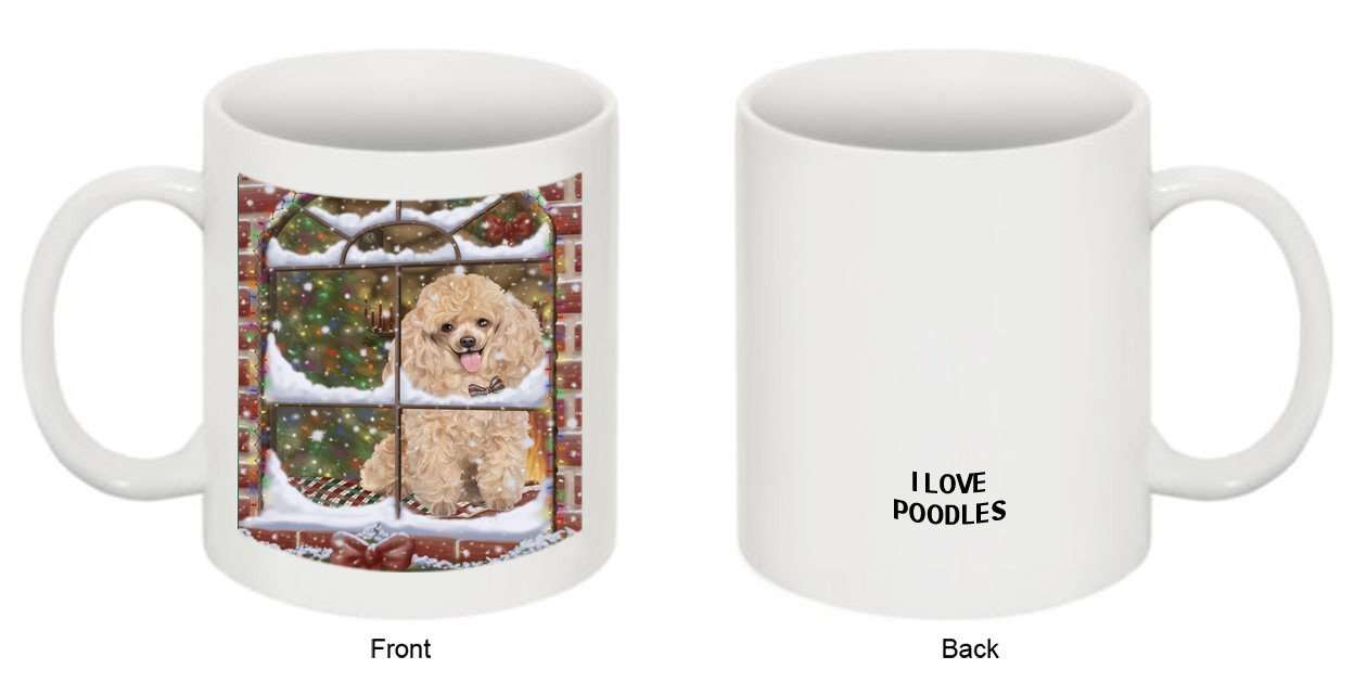 Please Come Home For Christmas Poodle Dog Sitting In Window Mug MUG48295