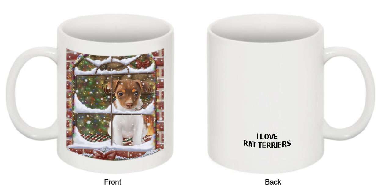 Please Come Home For Christmas Rat Terrier Dog Sitting In Window Mug MUG48296