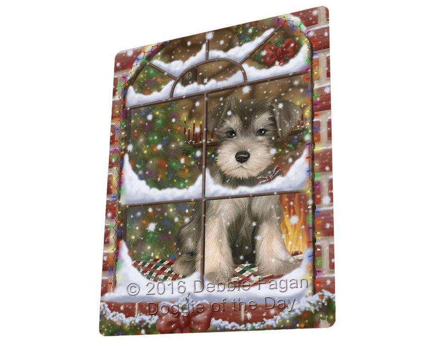 Please Come Home For Christmas Schnauzer Dog Sitting In Window Magnet Mini (3.5" x 2") MAG50067