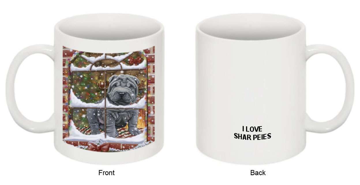 Please Come Home For Christmas Shar Pei Dog Sitting In Window Mug MUG48299