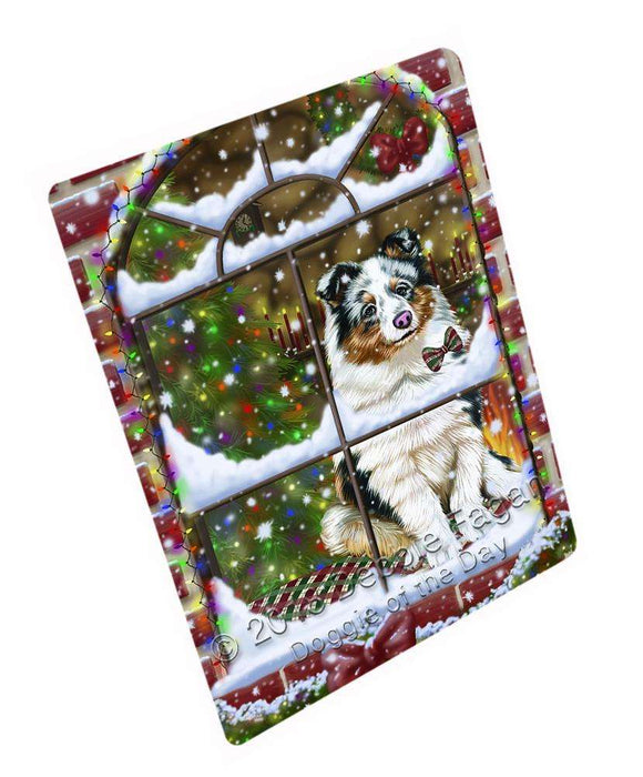 Please Come Home For Christmas Shetland Sheepdog Sitting In Window Cutting Board C66285