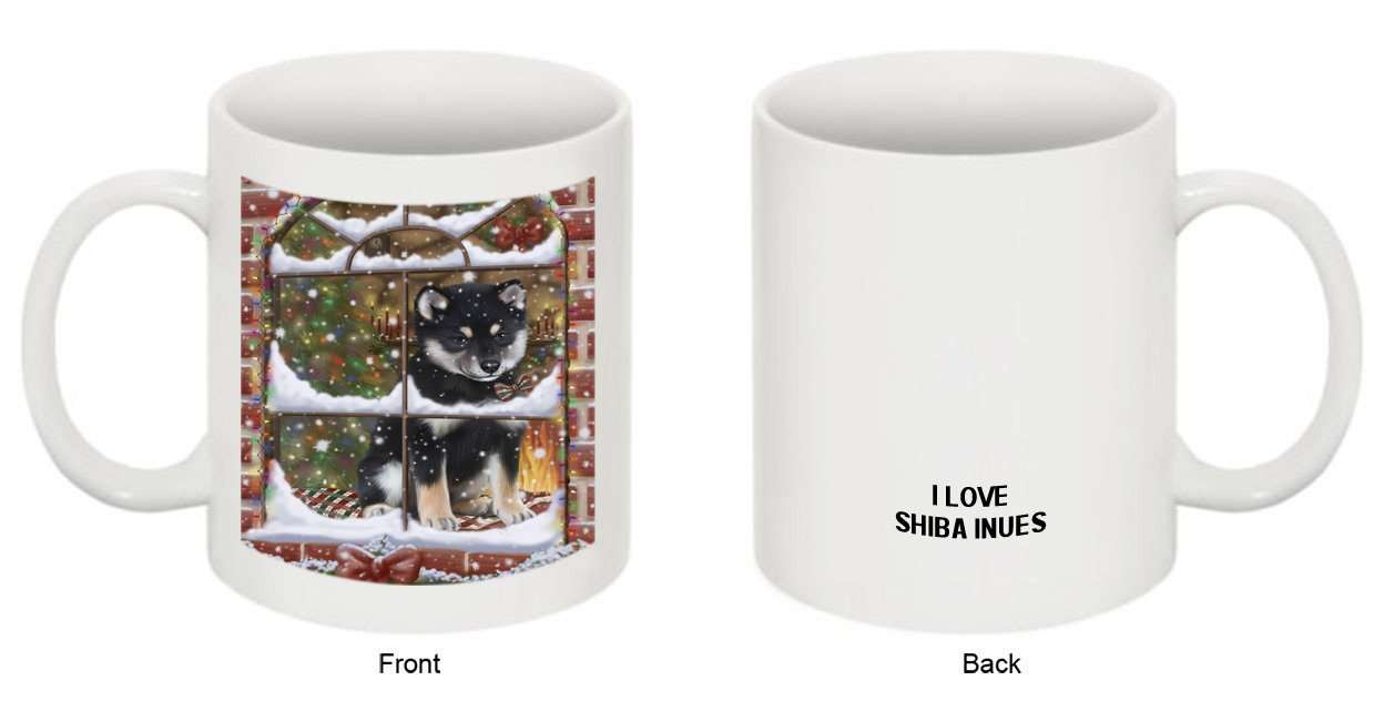 Please Come Home For Christmas Shiba Inu Dog Sitting In Window Mug MUG48303