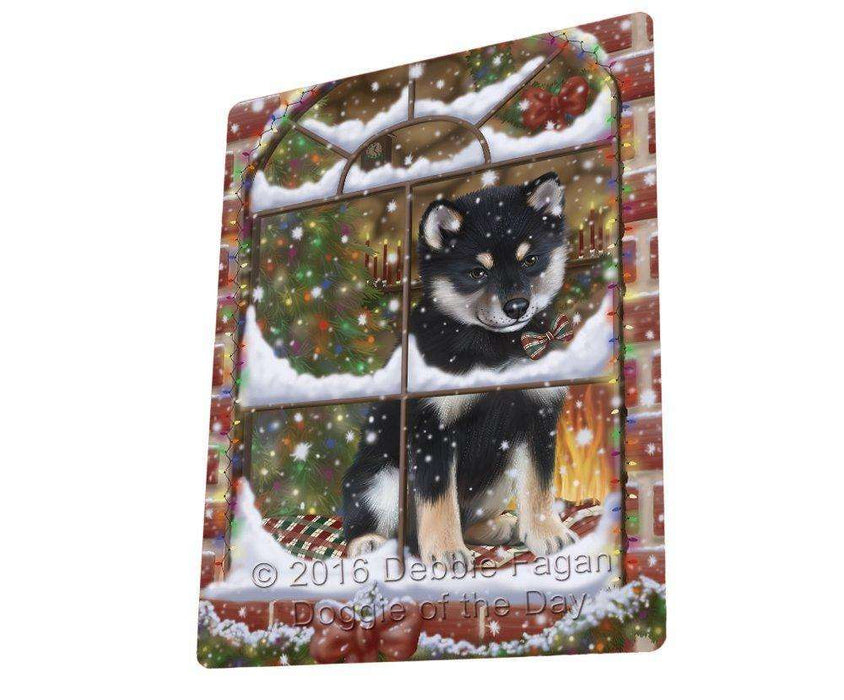 Please Come Home For Christmas Shiba Inu Dog Sitting In Window Tempered Cutting Board C50085