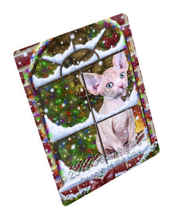 Please Come Home For Christmas Sphynx Cat Sitting In Window Large Refrigerator / Dishwasher Magnet RMAG82764