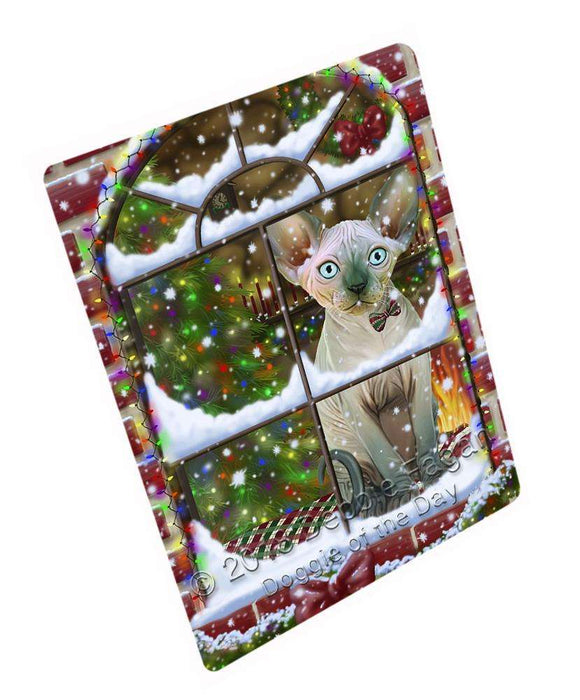 Please Come Home For Christmas Sphynx Cat Sitting In Window Large Refrigerator / Dishwasher Magnet RMAG82776