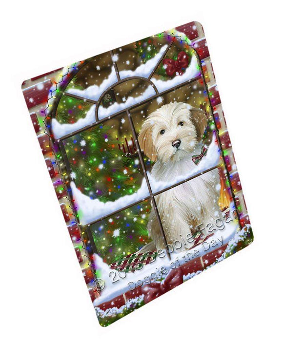 Please Come Home For Christmas Tibetan Terrier Dog Sitting In Window Cutting Board C66294