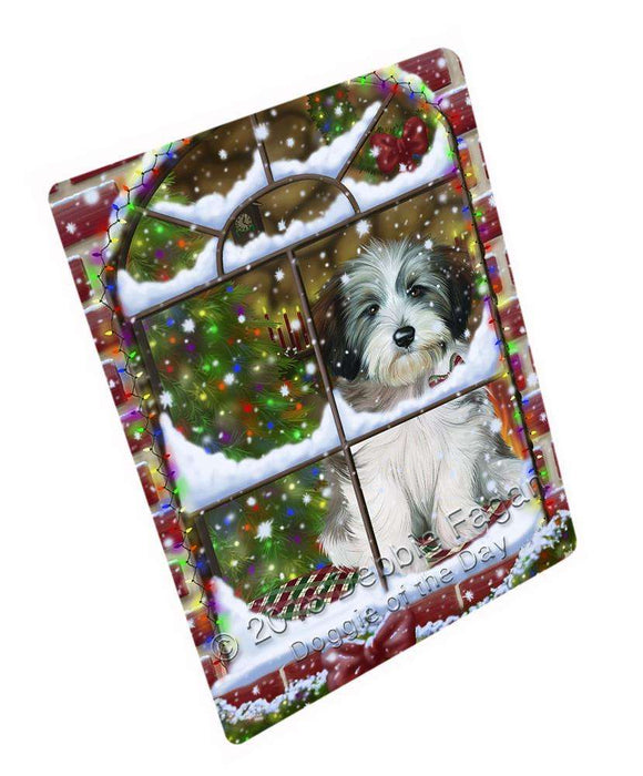 Please Come Home For Christmas Tibetan Terrier Dog Sitting In Window Cutting Board C66297