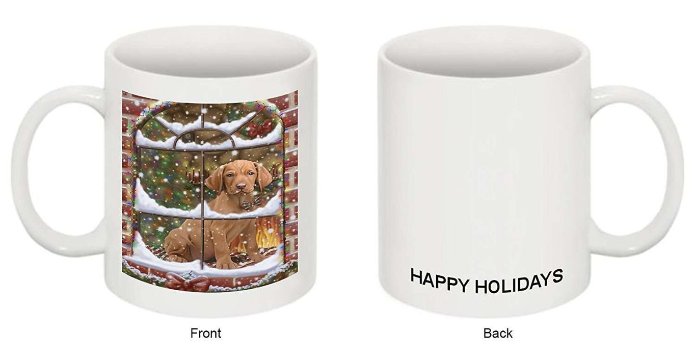 Please Come Home For Christmas Vizsla Dog Sitting In Window Mug