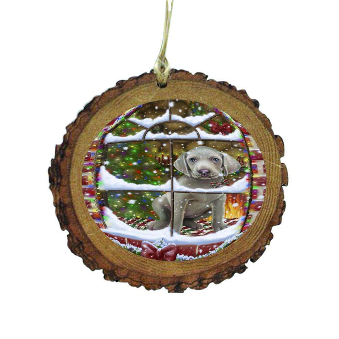 Please Come Home For Christmas Weimaraner Dog Sitting In Window Wooden Christmas Ornament WOR49218